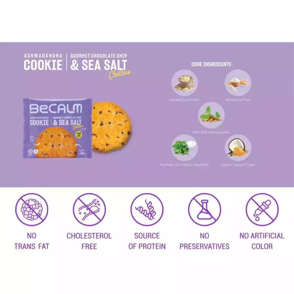 BECALM Chillax Cookies (Gourment Chocolate Chip& Sea salt)