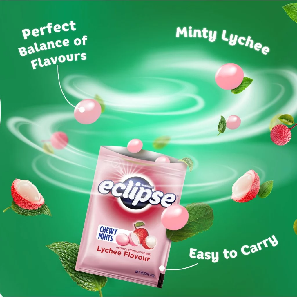 Eclipse Chewy Mints Lychee Bag 45g Chewy Candy / Fruity / Snacks